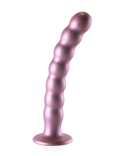 Shots Ouch 8" Beaded G-Spot Dildo - Rose Gold - Image 2
