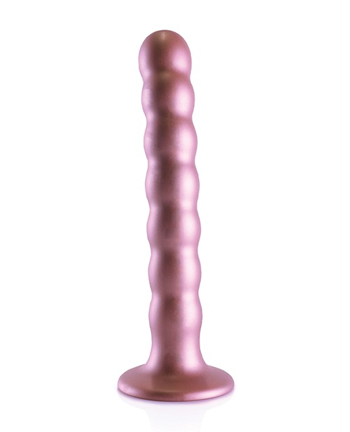 Shots Ouch 6.5" Beaded G-Spot Dildo - Rose Gold - Image 3