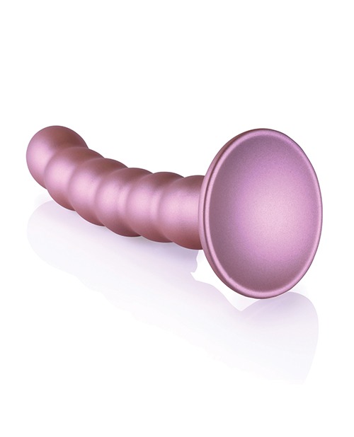 Shots Ouch 5" Beaded G-Spot Dildo - Rose Gold - Image 4