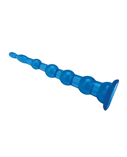 Blue Line C & B 8.5" Anal Beads w/Suction Base - Jelly Blue - Image 3