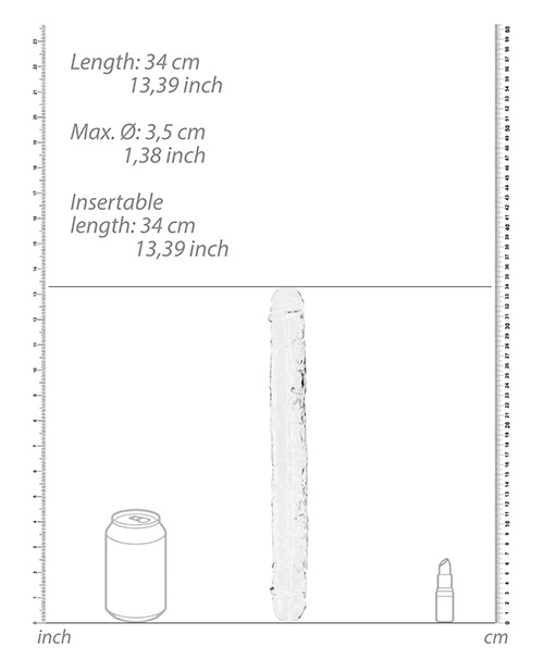 Shots RealRock Crystal Clear 13" Double Dildo - Transparent - Image 5