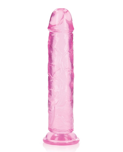 Shots RealRock Realistic Crystal Clear 10" Straight Dildo - Pink - Image 2