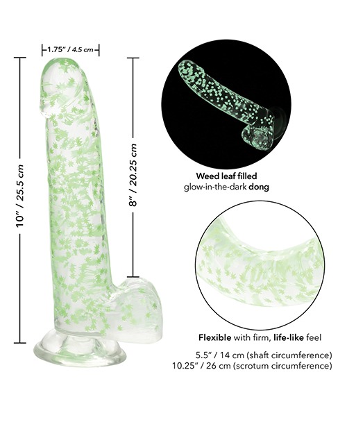 Naughty Bits I Leaf Dick Glow In The Dark Weed Leaf Dildo - Image 5