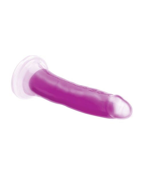 Curve Toys Lollicock 7" Glow In The Dark Silicone Dildo - Purple - Image 4