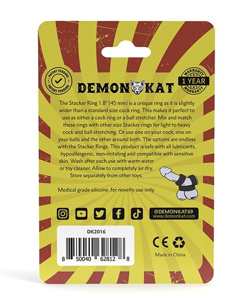 Demon Kat 1.8' Stacker Ring - Black - Image 2