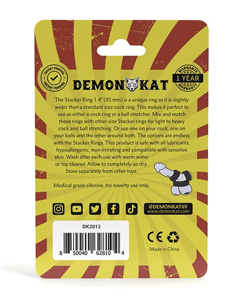 Demon Kat 1.4' Stacker Ring - Black - Image 2