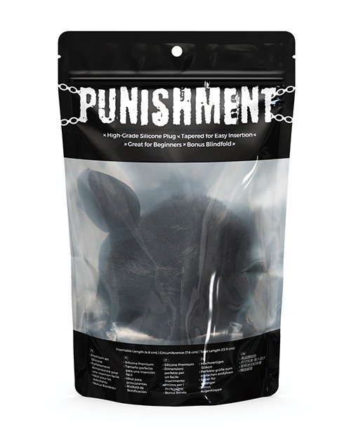 Punishment Bunny Tail Butt Plug - Black - Image 2