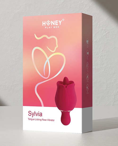 Sylvia Tongue Licking Rose Vibrator - Red - Image 5
