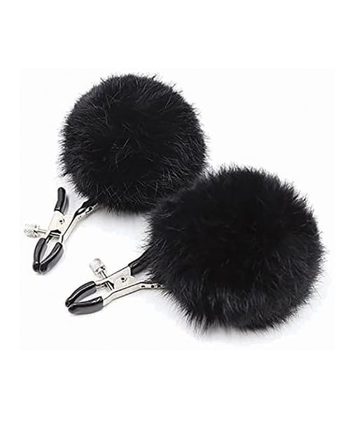 Sexy AF Nipple Clamps - Black Puff Ball - Image 2