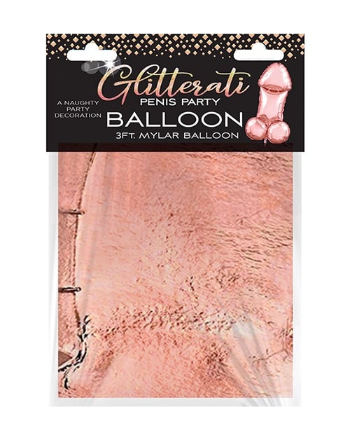 Glitterati Penis 3ft Mylar Balloon - Rose Gold - Image 2