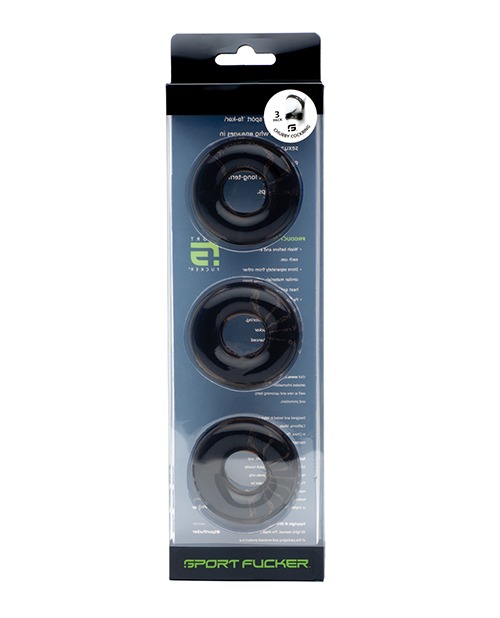 Sport Fucker Chubby Cockring Pack of 3 - Smoke - Image 2