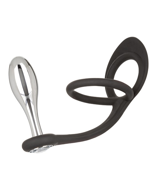 Star Fucker Teardrop Gem Plug w/Silicone Enhancer - Black - Image 3