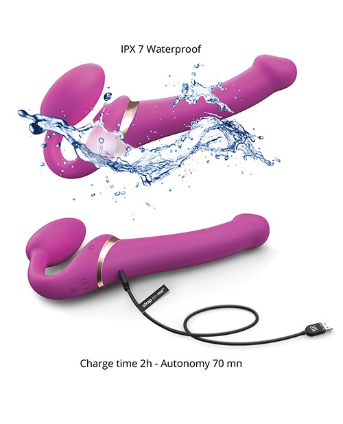 Strap on Me Multi Orgasm Bendable Strapless Strap on Medium - Fuchsia - Image 5