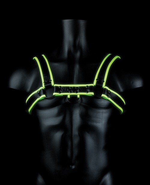 Shots Ouch Chest Bulldog Harness - Glow in the Dark L/XL - Image 3