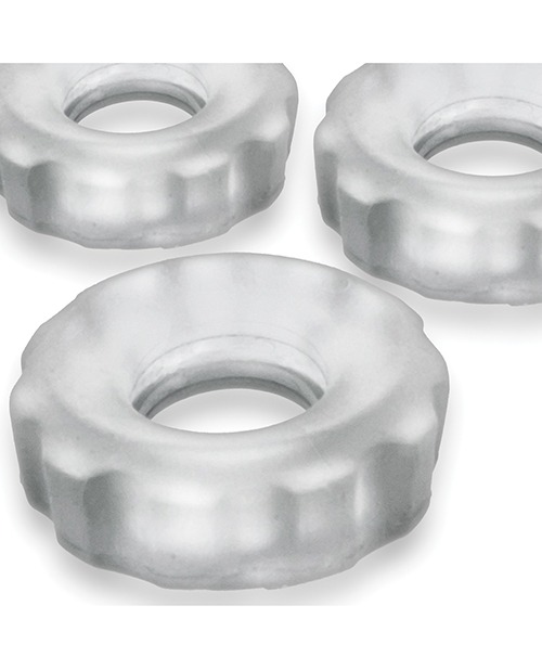 Hunky Junk Super Huj 3 Pack Cockrings - Clear Ice - Image 2