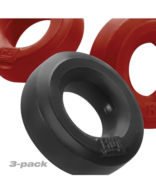 Hunky Junk C Ring Multi Pack - Cherry/Tar Ice Pack of 3 - Image 2