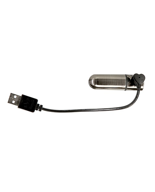 First Class Mini Rechargeable Bullet w/Crystal - 9 Functions Gun Metal - Image 5