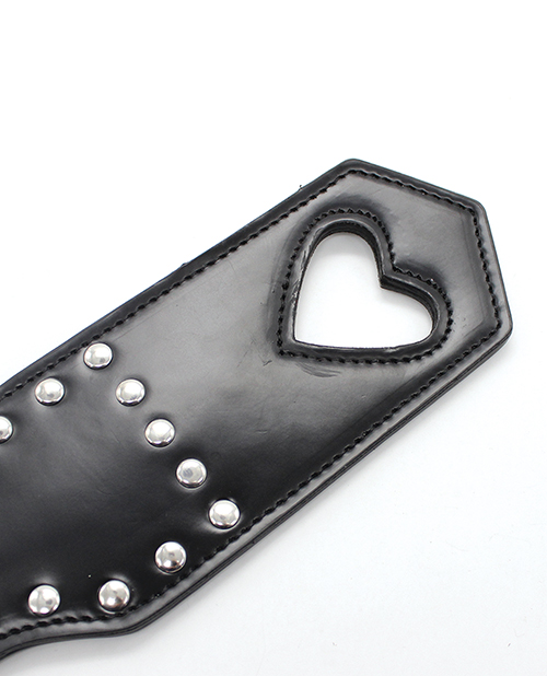 Plesur Cut-Out Heart w/Studs Paddle - Black - Image 3