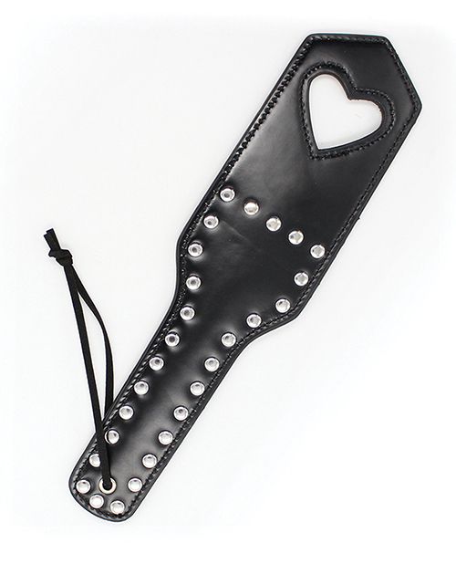 Plesur Cut-Out Heart w/Studs Paddle - Black - Image 2