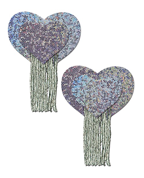 Pastease Tassel Glitter Heart - Silver O/S - Image 2