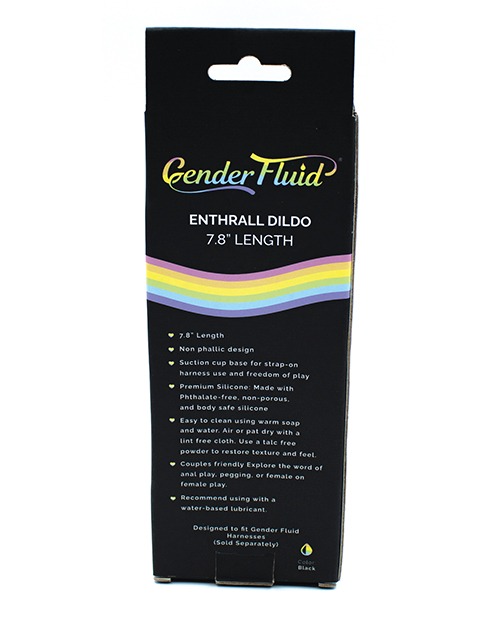 Gender Fluid 7.8" Enthrall Strap On Dildo - Black - Image 2