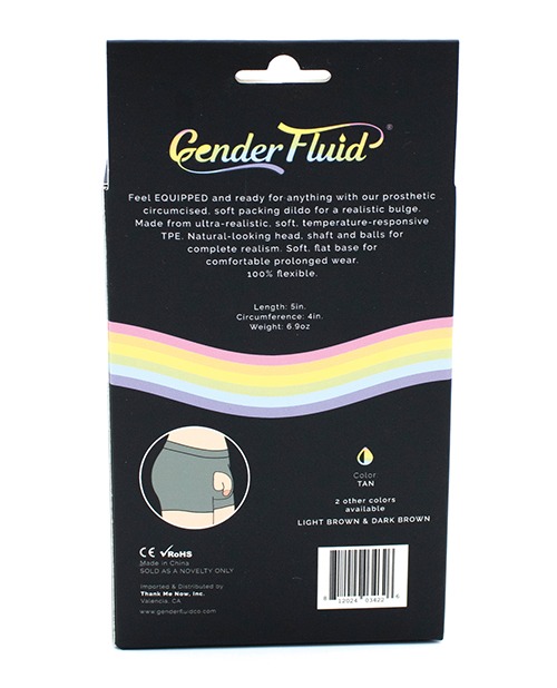 Gender Fluid 5" Equipped Soft Packer - Tan - Image 2