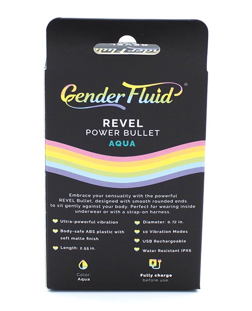 Gender Fluid Revel Power Bullet - Aqua - Image 2