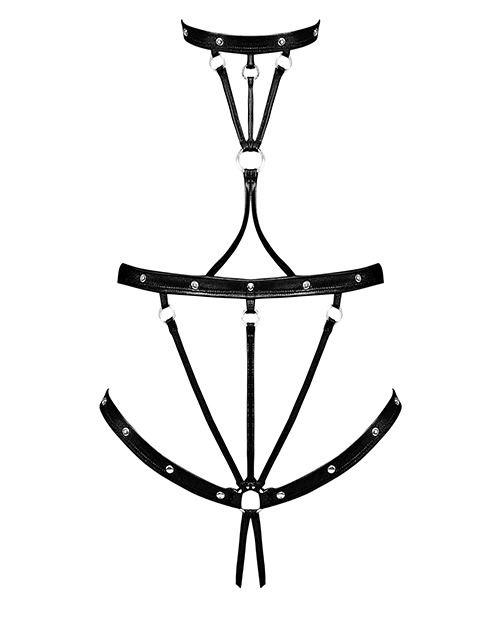 Lust Seducer Strappy Cupless & Crotchless G-String Teddy Black L/XL - Image 4