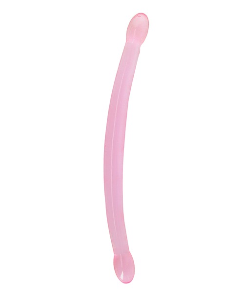 Shots RealRock Crystal Clear 17" Double Dildo - Pink - Image 2