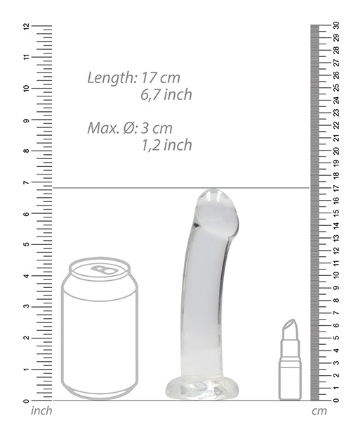 Shots RealRock Crystal Clear 7" Dildo - Transparent - Image 5