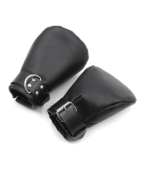Shots Ouch Puppy Play Lined Fist Mitts - Black - Image 4