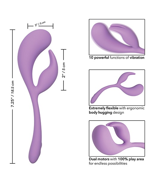 Elle Liquid Silicone Dual Flicker - Purple - Image 5