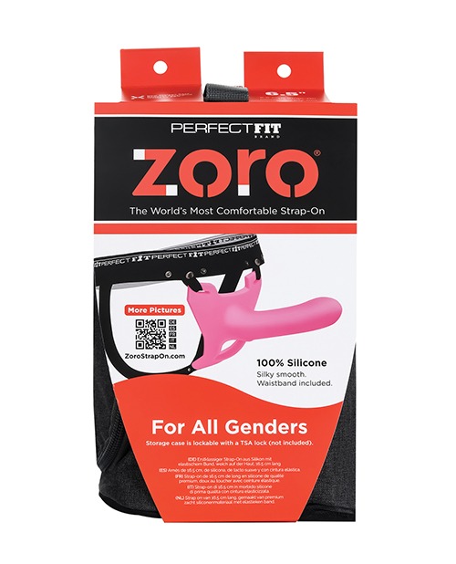 Perfect Fit Zoro 6.5" Strap On w/Case - Pink - Image 4