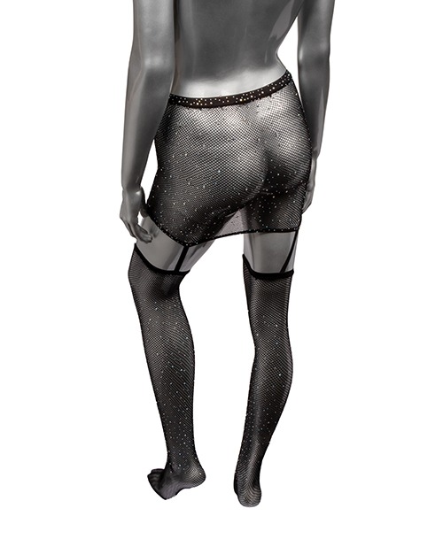Radiance One Piece Garter Skirt w/Thigh Highs - Black O/S - Image 3