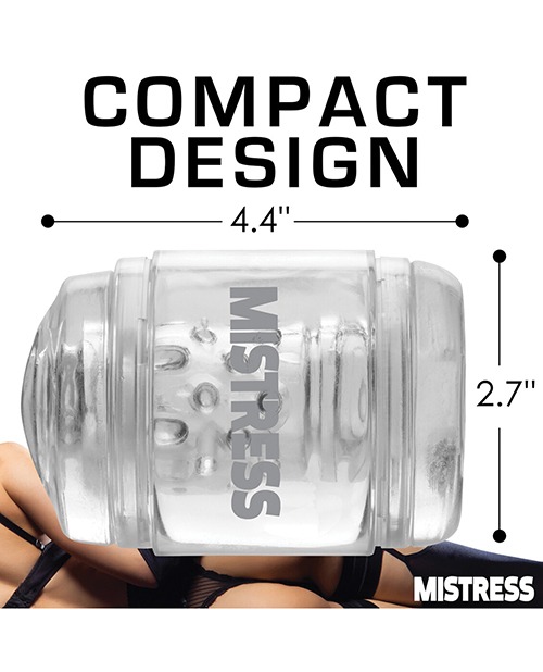 Curve Toys Mistress Double Shot Mini Masturbator Mouth & Pussy - Clear - Image 5