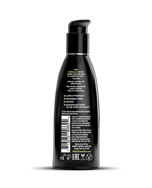 Wicked Sensual Care Aqua Water Based Lubricant - 2 oz Vanilla Bean - Image 2