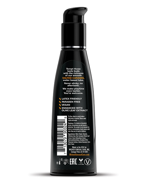 Wicked Sensual Care Aqua Water Based Lubricant - 4 oz Salted Caramel - Image 2