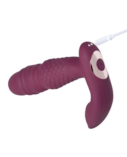 Ryder App-Controlled Thrusting G-spot & Clit Vibrator - Rosy Red - Image 4