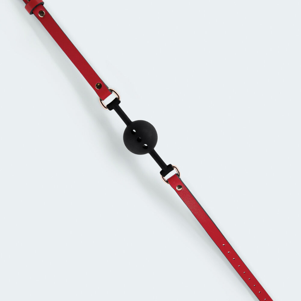 Lust PU Leather Ball Gag - Red/Black
