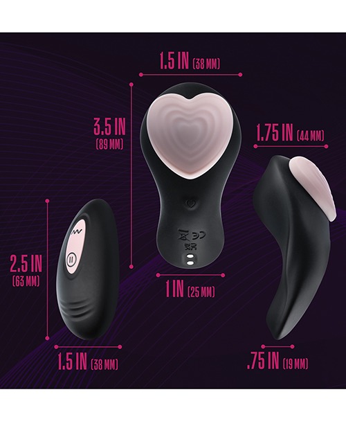 Blush Temptasia Heartbeat Panty Vibe w/Remote - Pink & black - Image 5