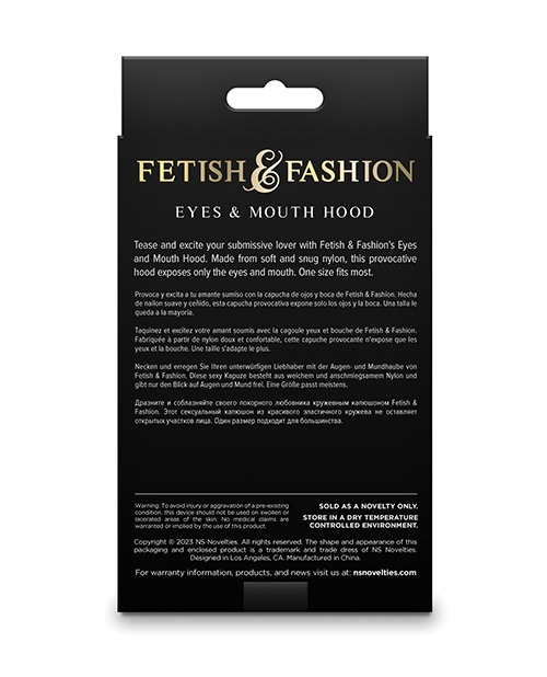 Fetish & Fashion Eyes & Mouth Hood - Black - Image 3
