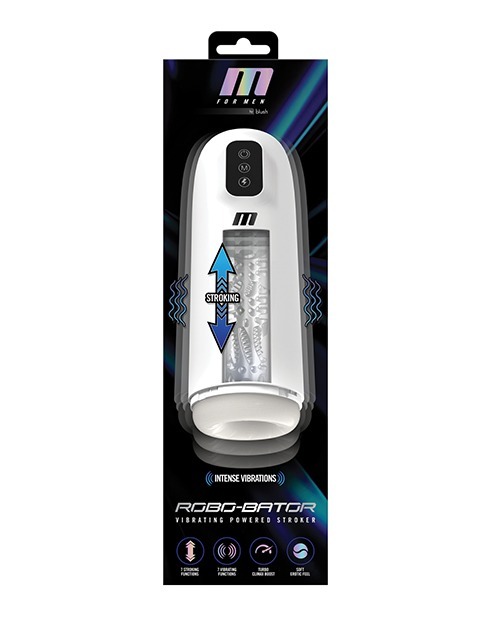 Blush M for Men Robo Bator Powered Vibrating Stroker - White - Image 5