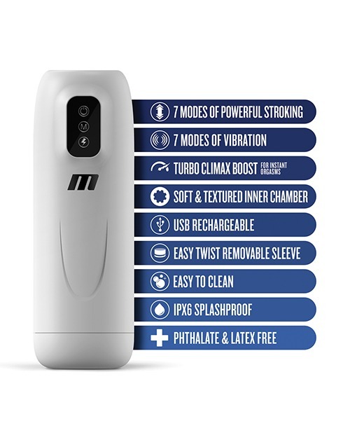Blush M for Men Robo Bator Powered Vibrating Stroker - White - Image 4