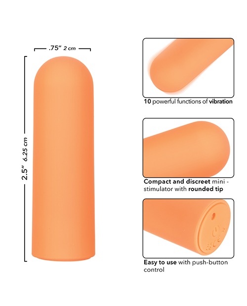 Turbo Buzz Rounded Mini Bullet Stimulator - Orange - Image 5
