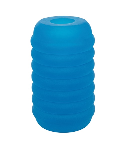 Pop Sock Ribbed Masturbator - Blue - Image 2