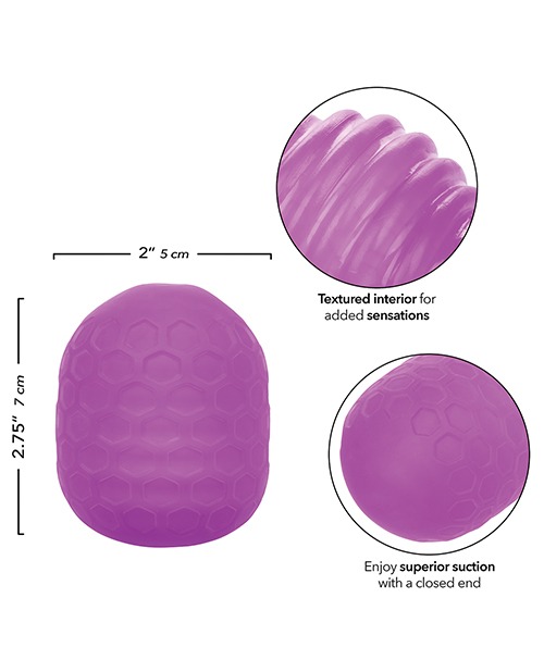 Pop Sock Textured Masturbator - Purple - Image 3