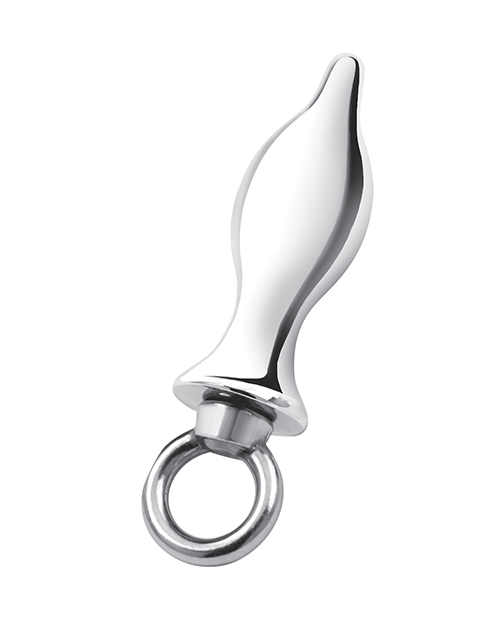 Blue Line 2.5" Stainless Steel Metal Tapered Butt Plug With Loop Hardware - Image 3