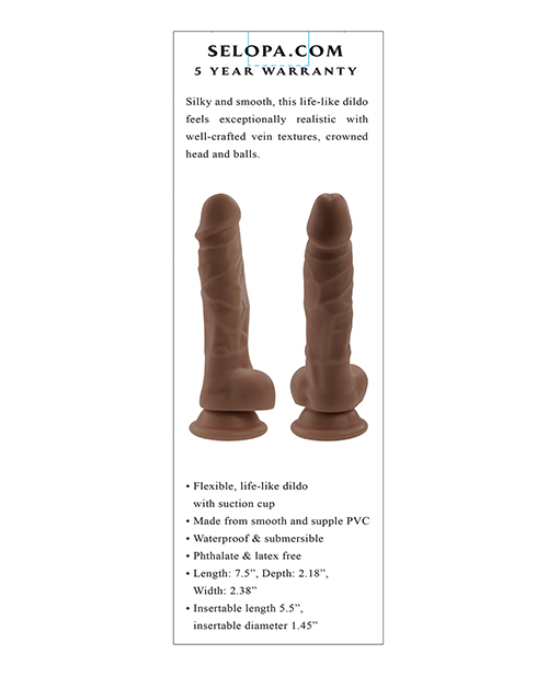 Selopa 6" Lifelike Dildo - Dark - Image 5