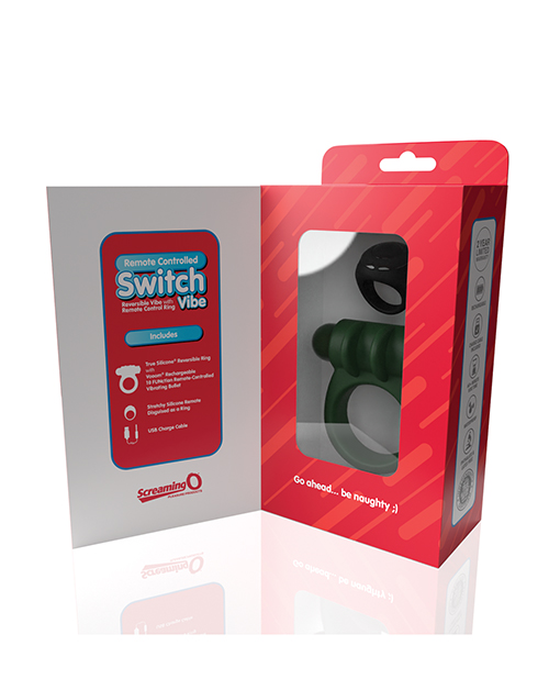 Screaming O Switch Remote Controlled Vibrating Ring - Green - Image 4