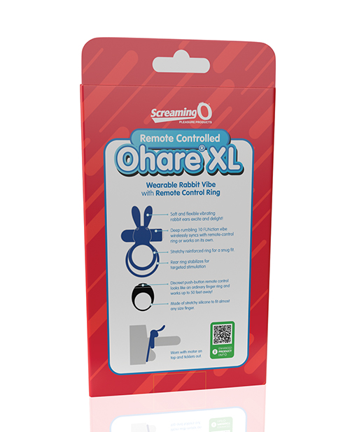 Screaming O Ohare Remote Controlled Vibrating Ring - XL Blue - Image 5